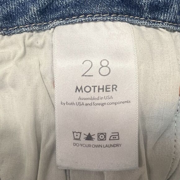 MOTHER The Roller High Rise Wide Leg Denim Jeans Let's Trip Light Wash Blue 28 - Picture 10 of 12